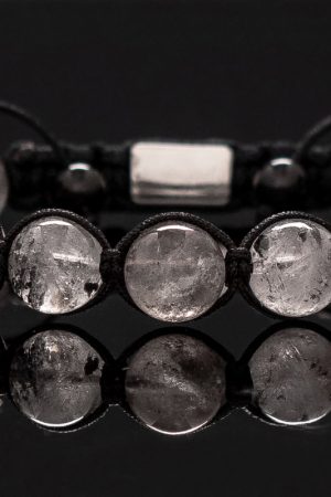 Pleciona bransoletka z kamieni – kwarc himalajski
