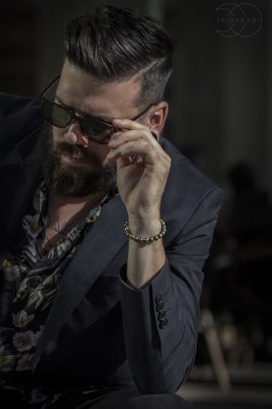 Męska bransoletka turkus i piryt
