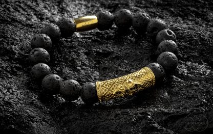 Bransoletka męska z koralików – kamień wulkaniczny