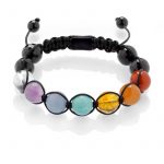 Chakra braided bracelet with black tourmaline