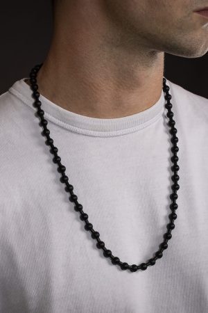 Black onyx beaded necklace