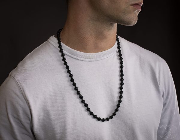 Black onyx beaded necklace
