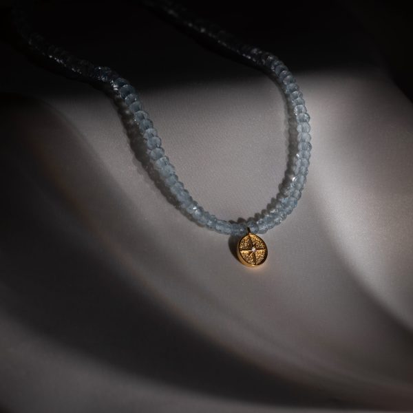 Naszyjnik choker z akwamarynem