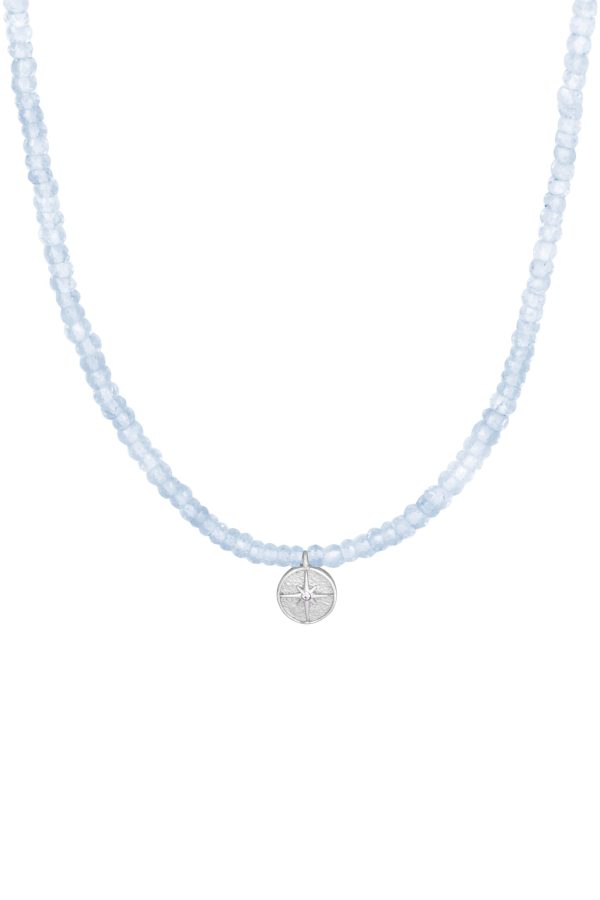 Naszyjnik choker z akwamarynem i Gwiazdą Północy - obrazek 5
