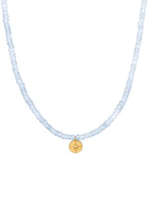 Naszyjnik choker z akwamarynem