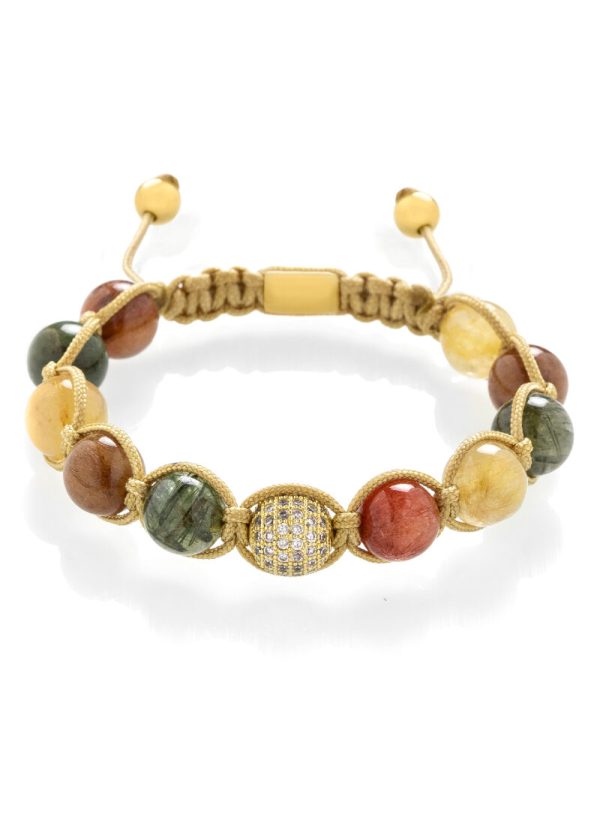 Pleciona bransoletka z kamieni Jewel – kwarc rutylowy