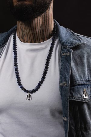 Naszyjnik z koralików dla mężczyzn Sodalit