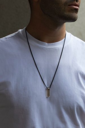 Naszyjnik z kwarcu dymnego dla mężczyzn