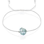 Minimalistyczna bransoletka sznurkowa – akwamaryn