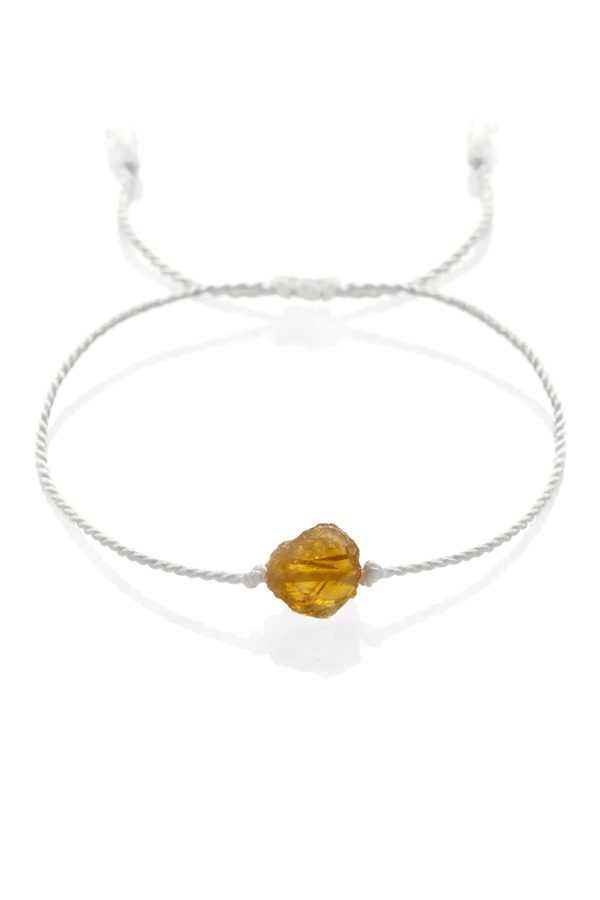 Minimalistyczna bransoletka sznurkowa – cytryn