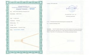 Certyfikat autentyczności Cytryn