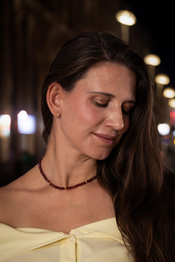 Naszyjnik choker z granatem