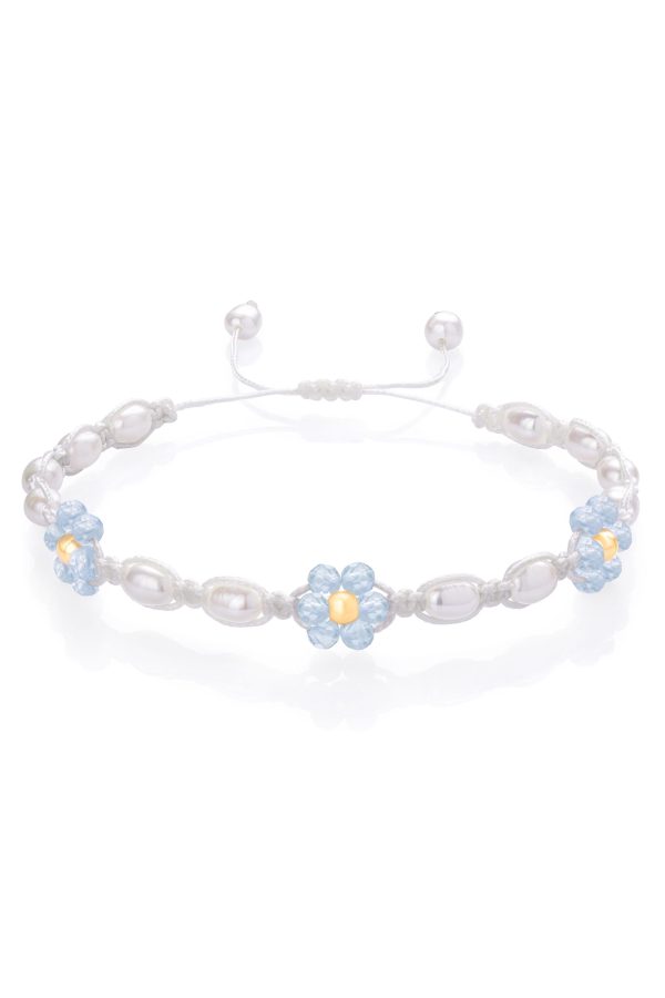 Kwiatowa bransoletka Akwamaryn – Fleur Eterna