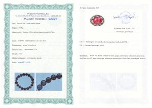 Certyfikat autentyczności Cyjanit