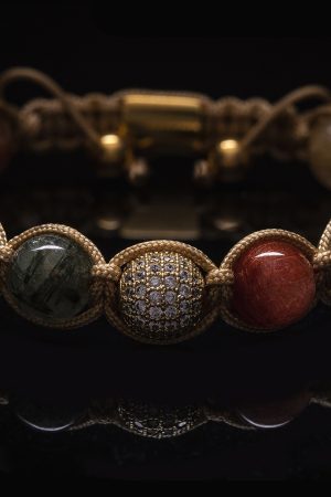 Pleciona bransoletka z kamieni Jewel – kwarc rutylowy