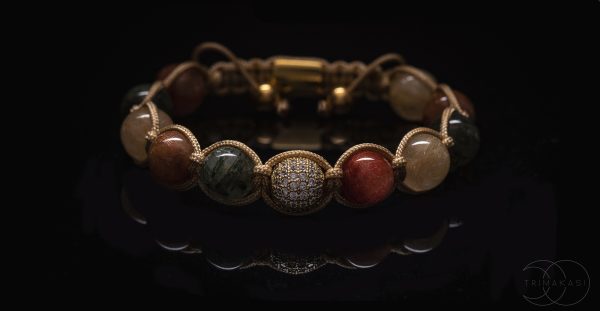 Pleciona bransoletka z kamieni Jewel – kwarc rutylowy